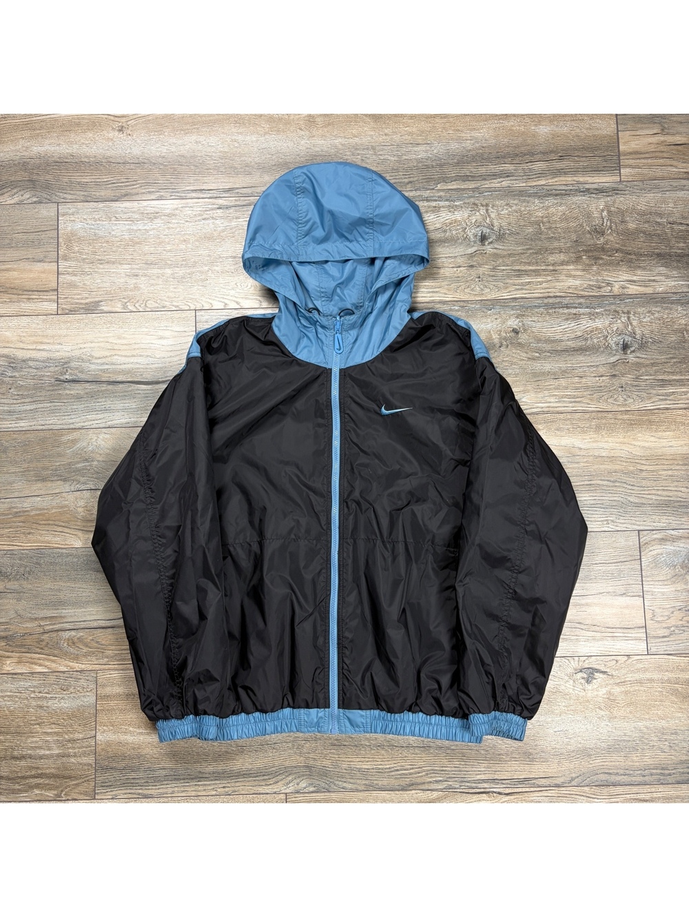 90’s Nike Reversible Black Blue Hooded Jacket